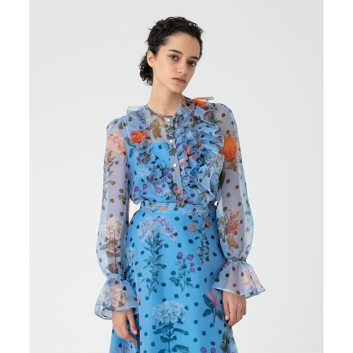 アルアバイル ルルウィルビー シルクオーガンフラワーブラウス