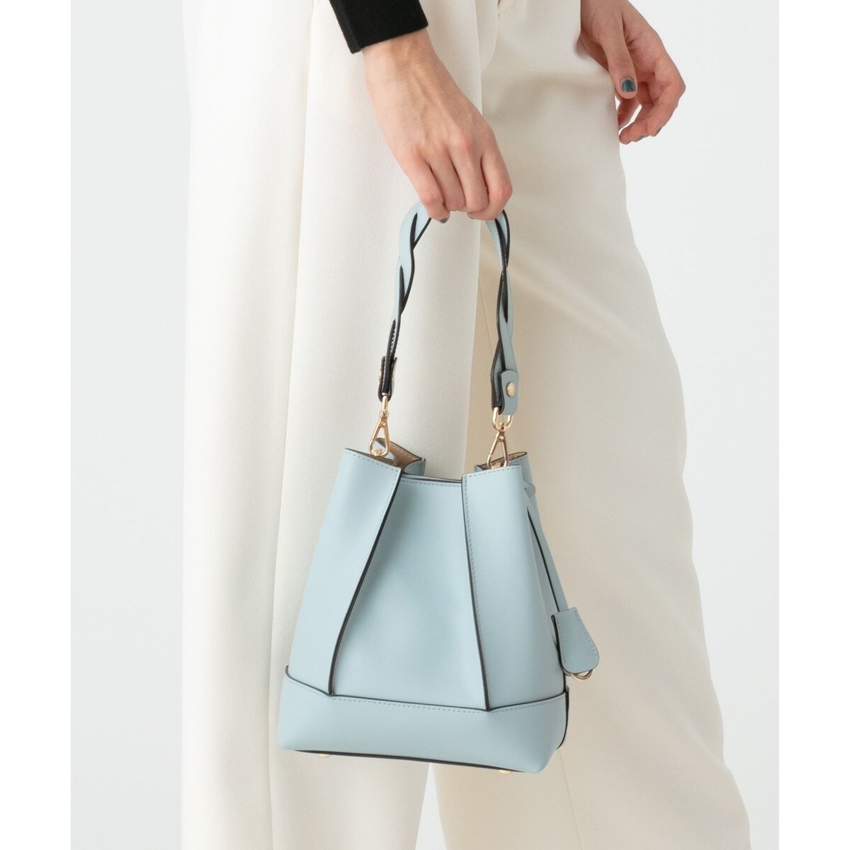 アルアバイルコンビネーション巾着バッグホワイト