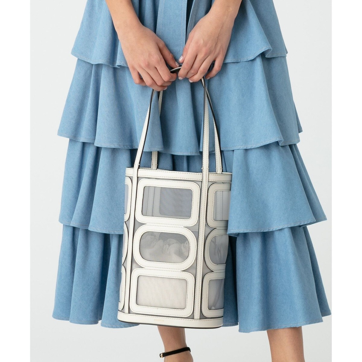 美品 ORSETTO(オルセット)】 TULLE BUCKET BAG 美品 ORSETTO(オルセット)】 TULLE BUCKET BAG