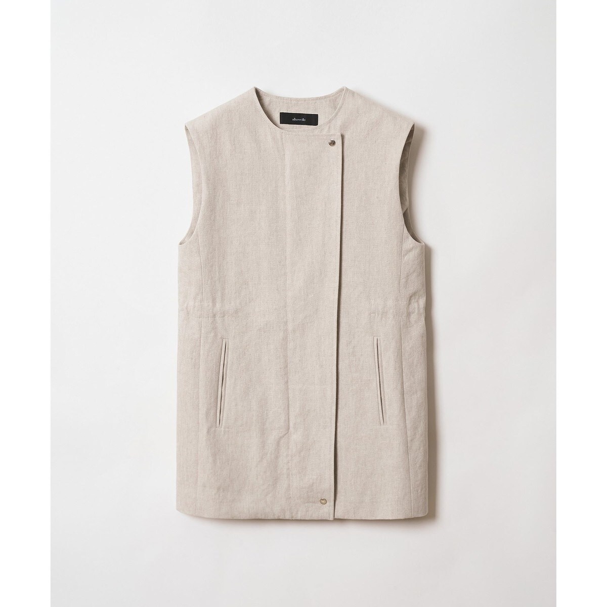 新品 allureville ヘビーリネンミドルクルーネックジレ ヘビーリネンミドルクルーネックジレ | アルアバイル