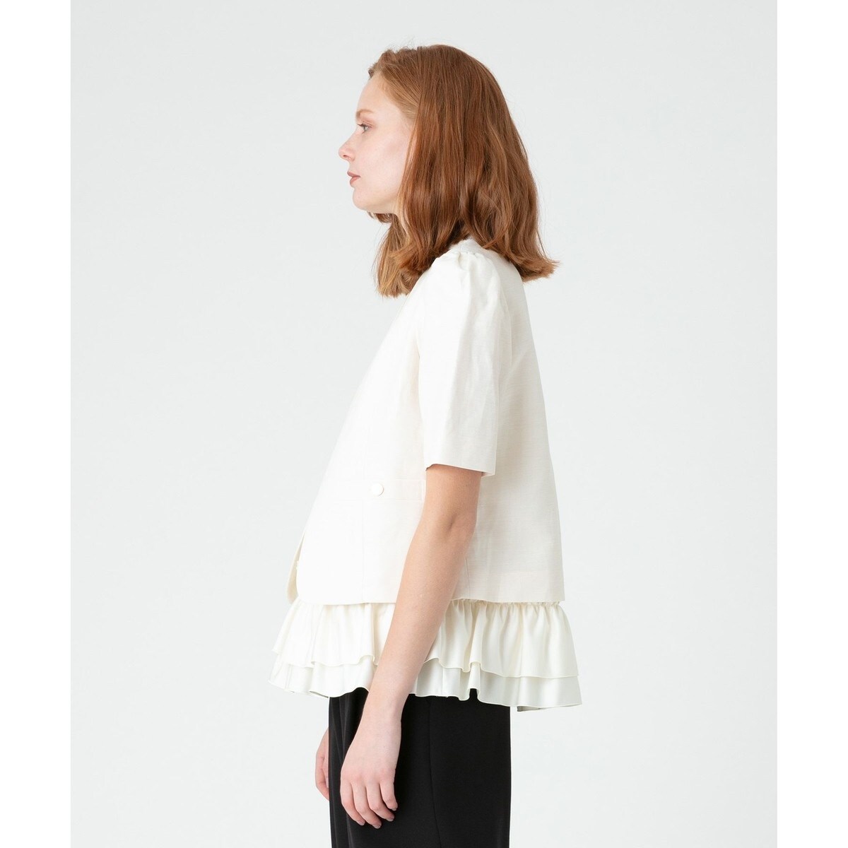 アルアバイル　ルルウィルビー リネンシャンブレーショートジャケット trim_ofalv_item506fd5ba9a4311e