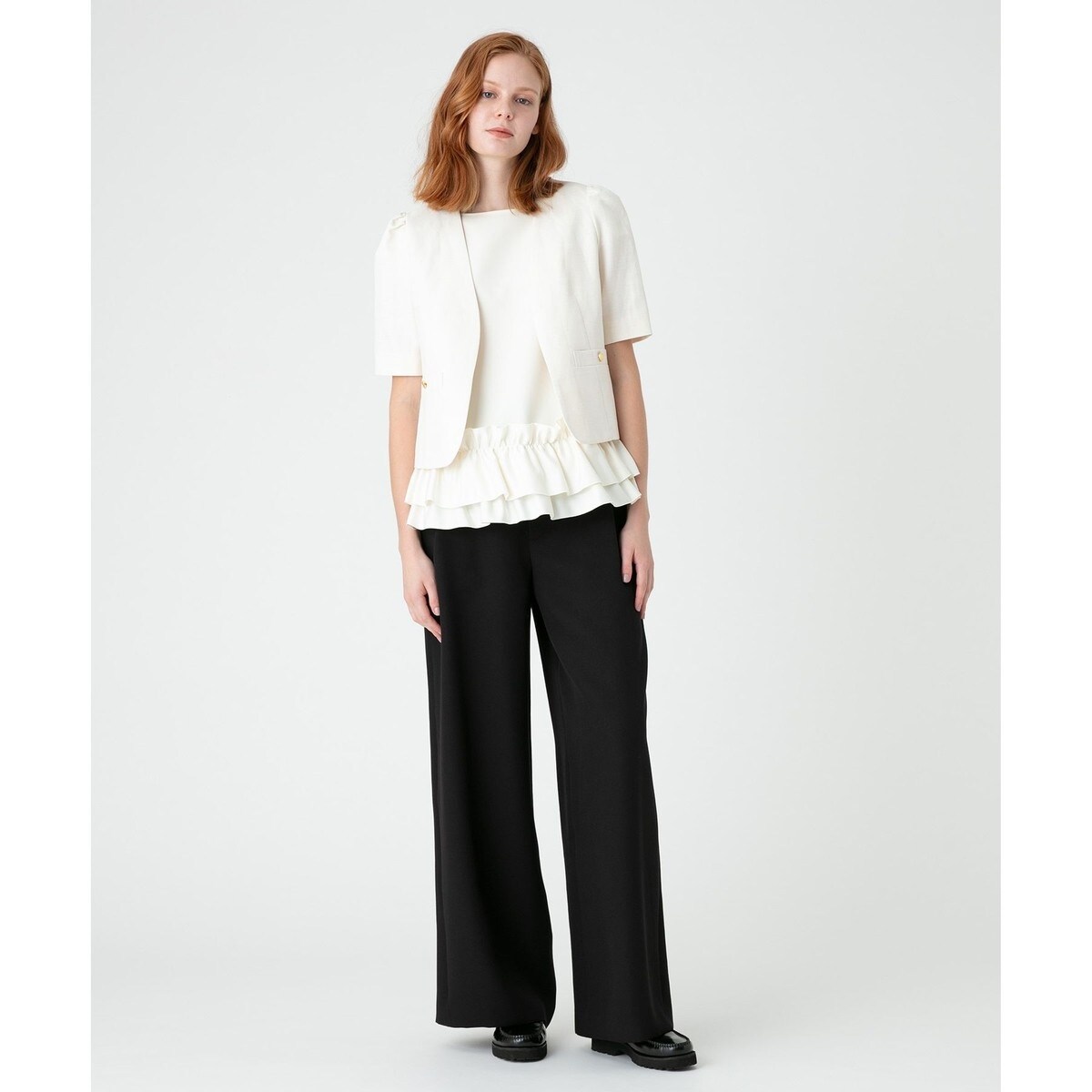 LOULOU WILLOUGHBY】リネンシャンブレーショートジャケット