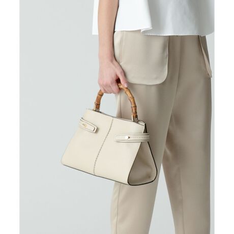 LORISTELLA per allureville】バンブーハンドルフロントステッチバッグ 