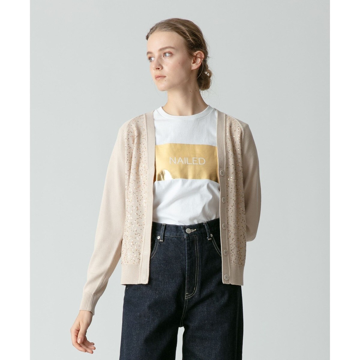 スパンコールコンビカーディガン | アルアバイル(allureville