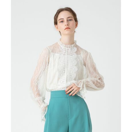 LOULOU WILLOUGHBY】レースオンレースブラウス | ルルウィルビー  