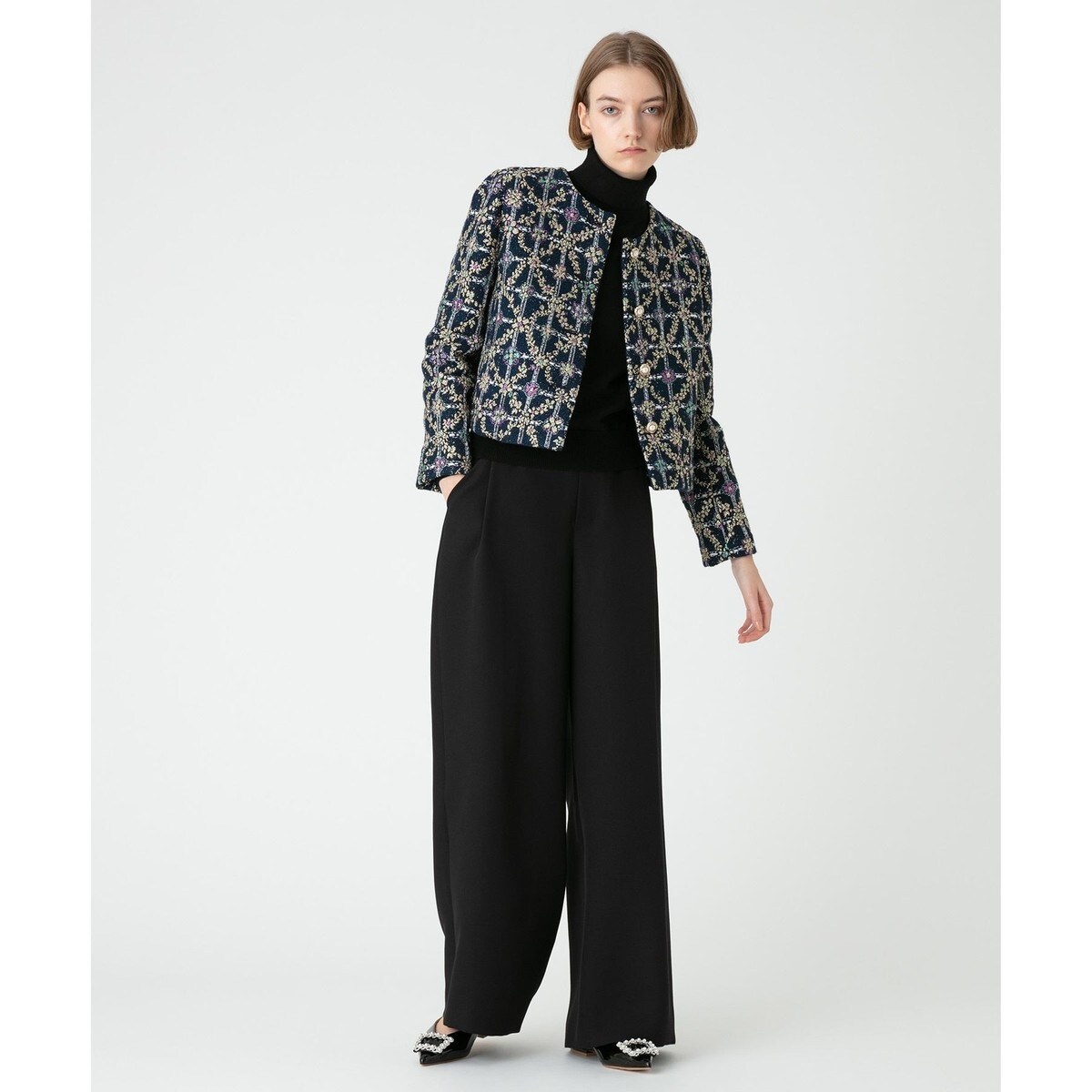 ルルウィルビー MALHIA KENTラメジャガードジャケット allureville｜【LOULOU WILLOUGHBY】MALHIA KENTラメジャガード