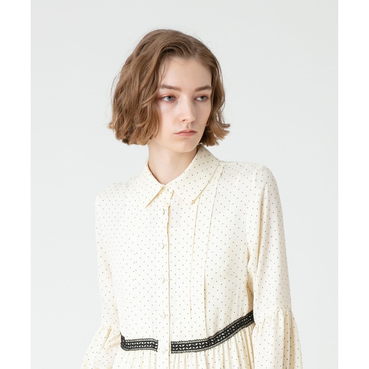 ✨美品✨定価5.2万 ルルウィルビー ピンドットブラウスワンピース ティアード LOULOU WILLOUGHBY】ピンドットブラウスワンピース | ルルウィルビー