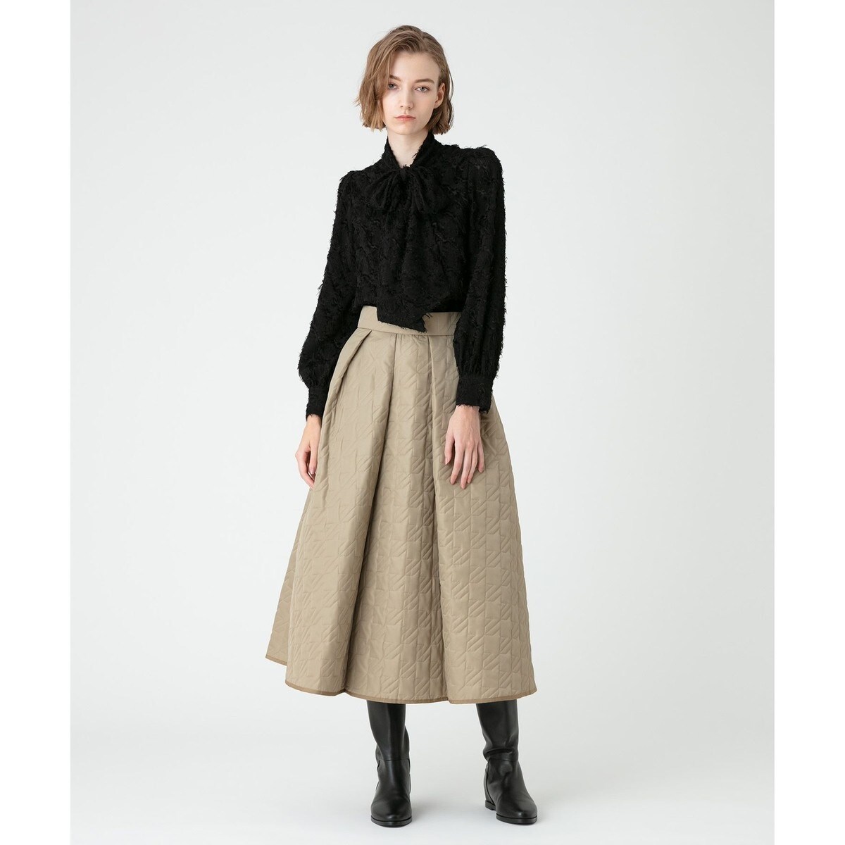 LOULOU WILLOUGHBY】チドリジャガードリボンブラウス | ルルウィルビー