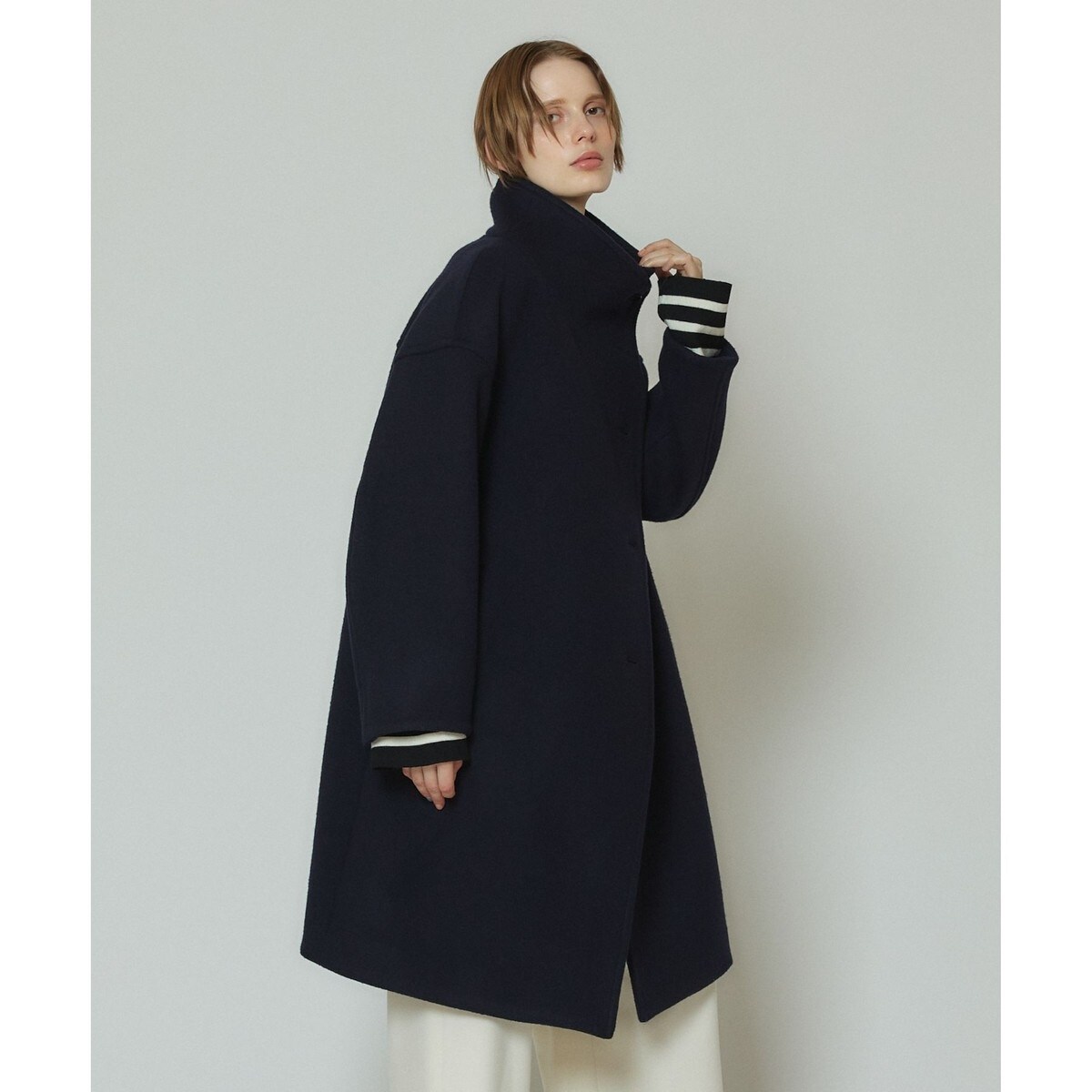 allureville アルアバイル ショートビーバーファネルネックコート ショートビーバーファネルネックコート | アルアバイル