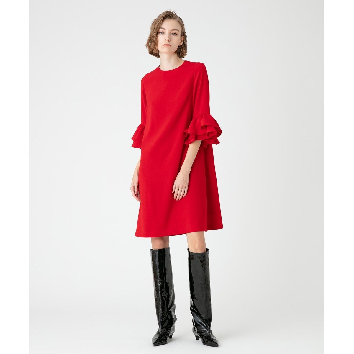 【LOULOU WILLOUGHBY】ラッフルカフスワンピース　美品 21241014230_b9dd1c3c325af61f2e