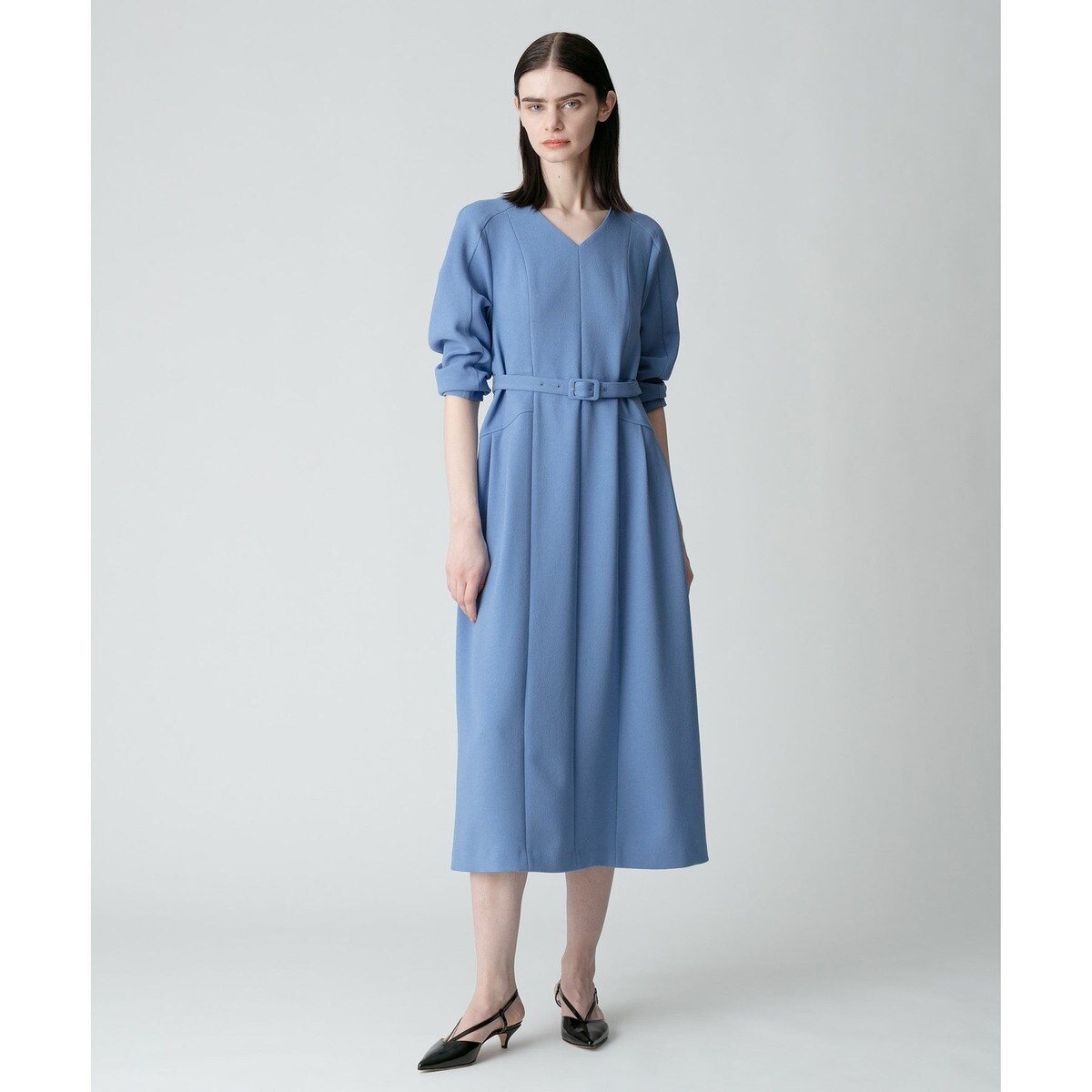 【プリシラ】allurevilleトロサイドスリットプリーツワンピース allureville×otona MUSE】TRトロサイドスリットプリーツ