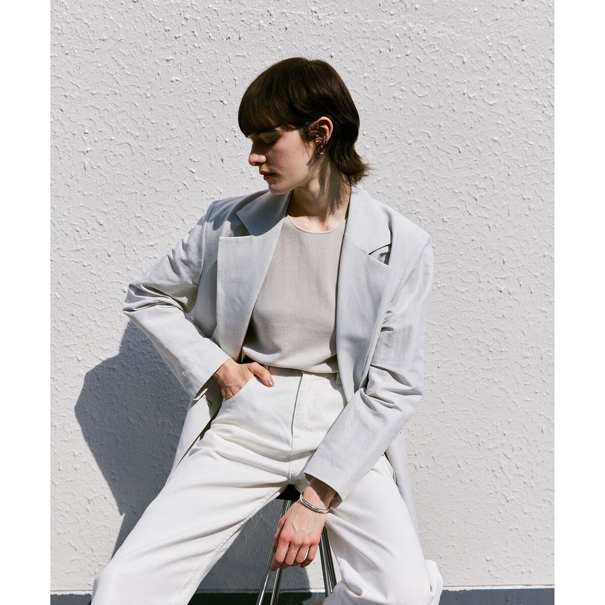 アルアバイル リネンスラブビッグショルダー ジャケット 2 M 新品 現行 リネンスラブビックショルダージャケット|allureville OFFICIAL SITE