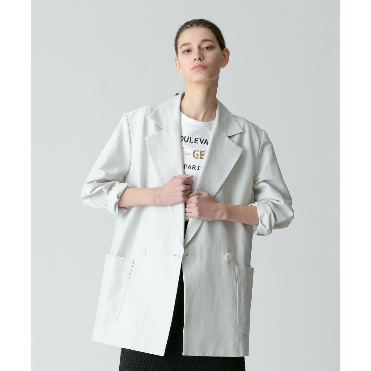 リネンスラブビックショルダージャケット | アルアバイル(allureville