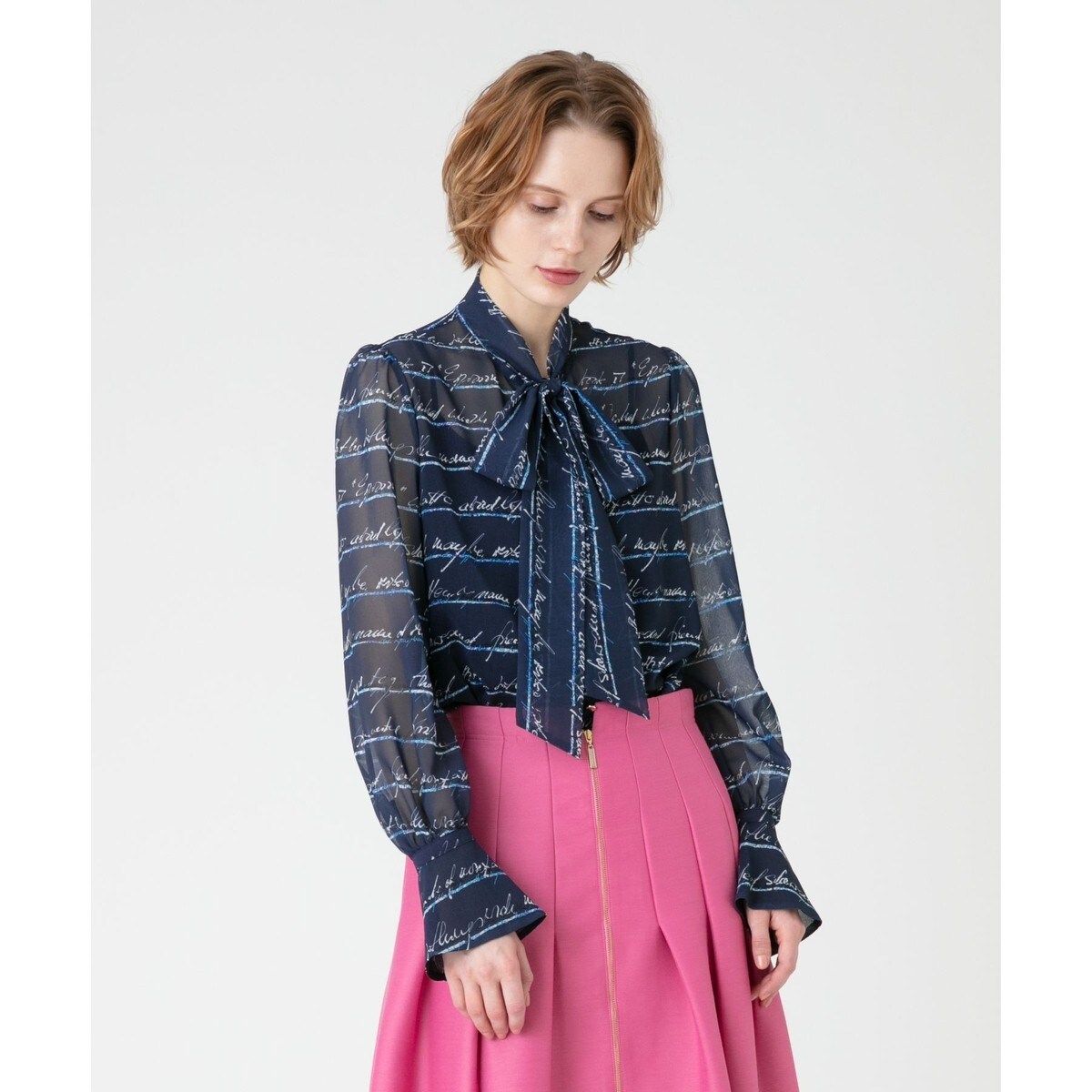 【LOULOU WILLOUGHBY】RATTIレタードボーダーブラウス