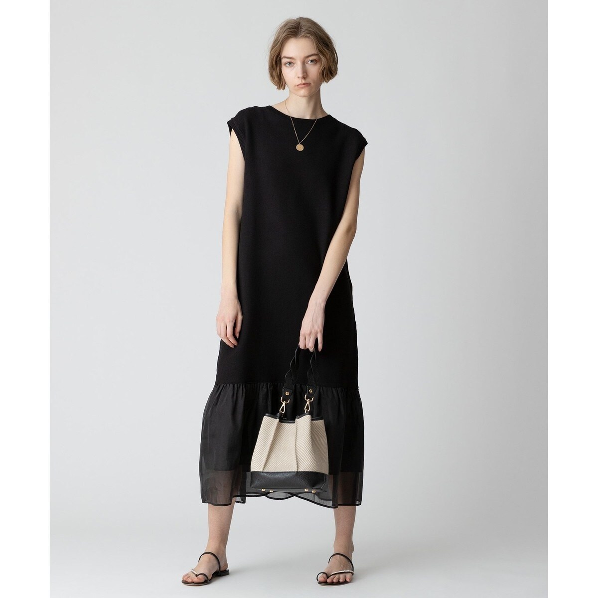 allureville ドッキングヘムワンピース　ニット　ブラック ドッキングヘムワンピース|allureville OFFICIAL SITE / ONLINE