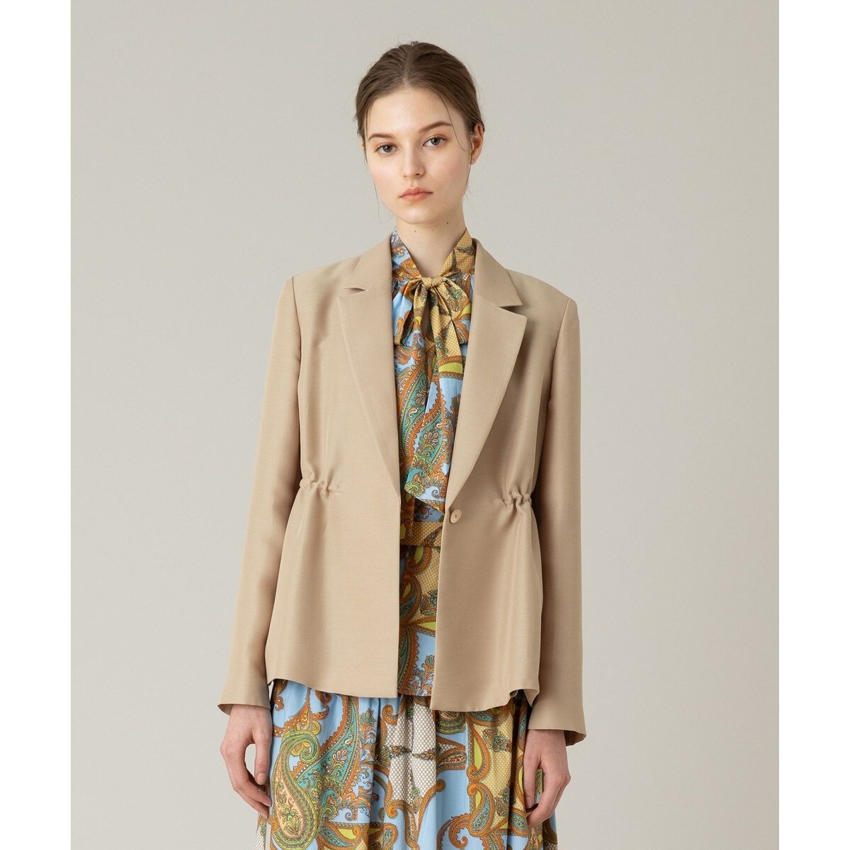 ルルウィルビー ツイードジャケット パールボタン 2 ルルウィルビー 22年 ツイード パール釦 ジャケット ミックスツイード