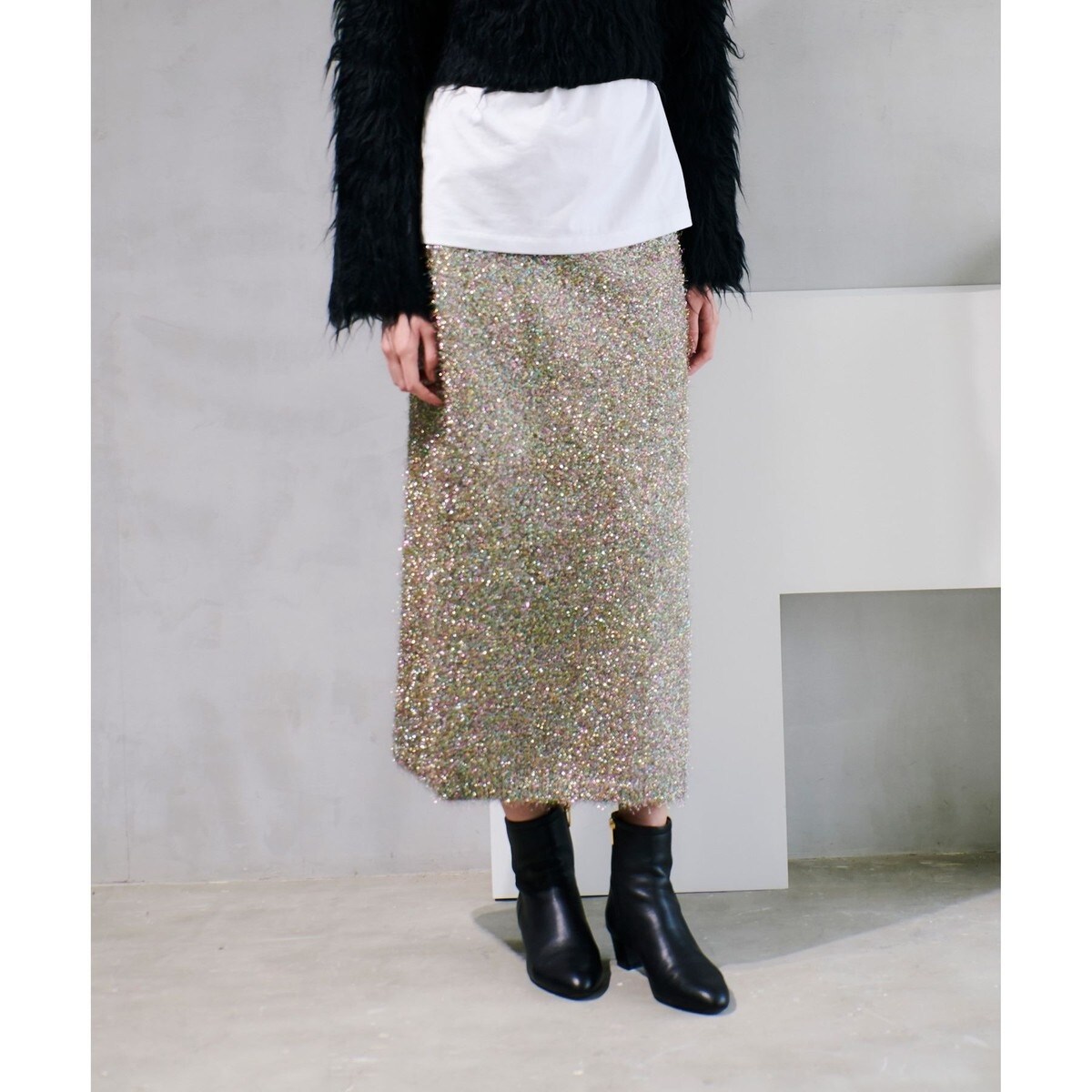 【新品未使用】allureville マルチラメシャギースカート マルチラメシャギースカート | allureville (Women)/アルアバイル