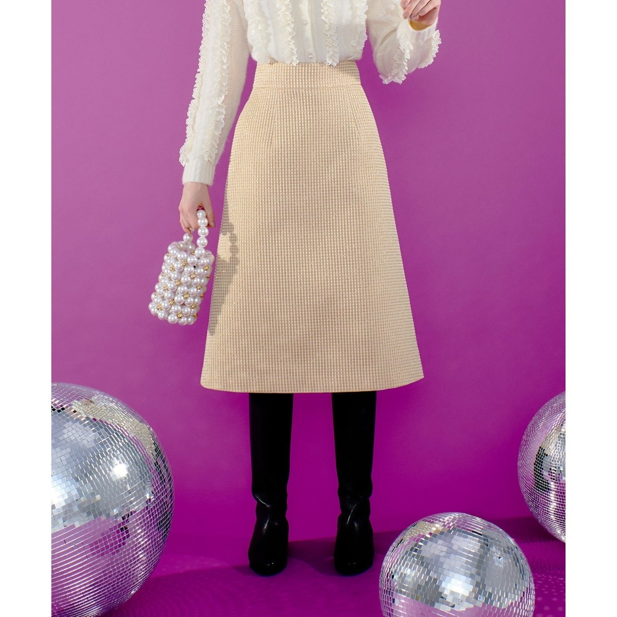 LOULOU WILLOUGHBY】スパークルジャガードスカート | ルルウィルビー