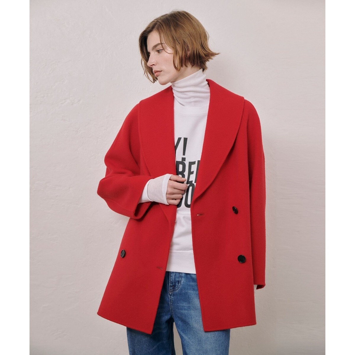 リバーショールカラーミドルタケコート