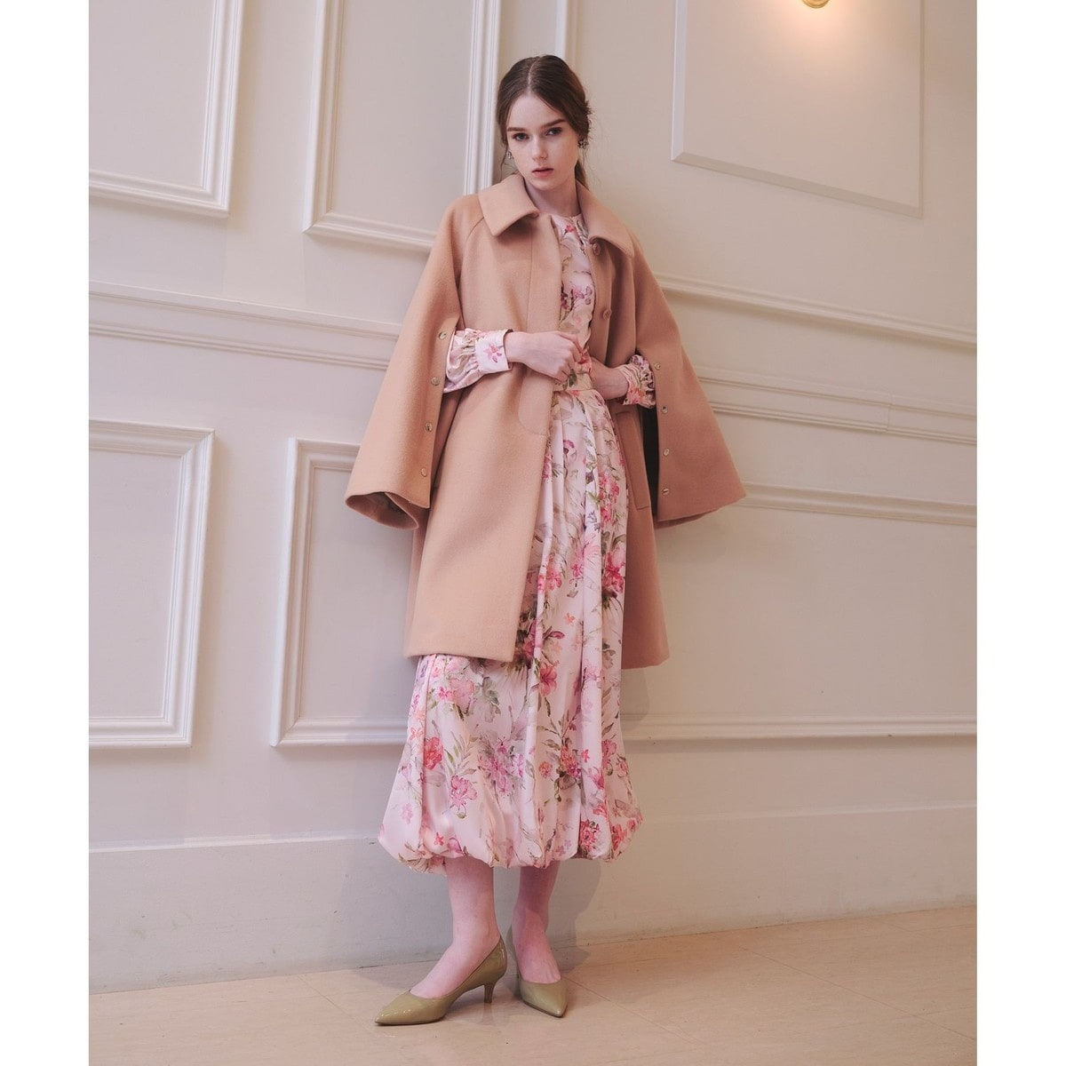 【美品】ブルーミング タウン カシミヤ混ダッフルコート ロング 日本製L相当 美品】ブルーミング タウン カシミヤ混ダッフルコート ロング