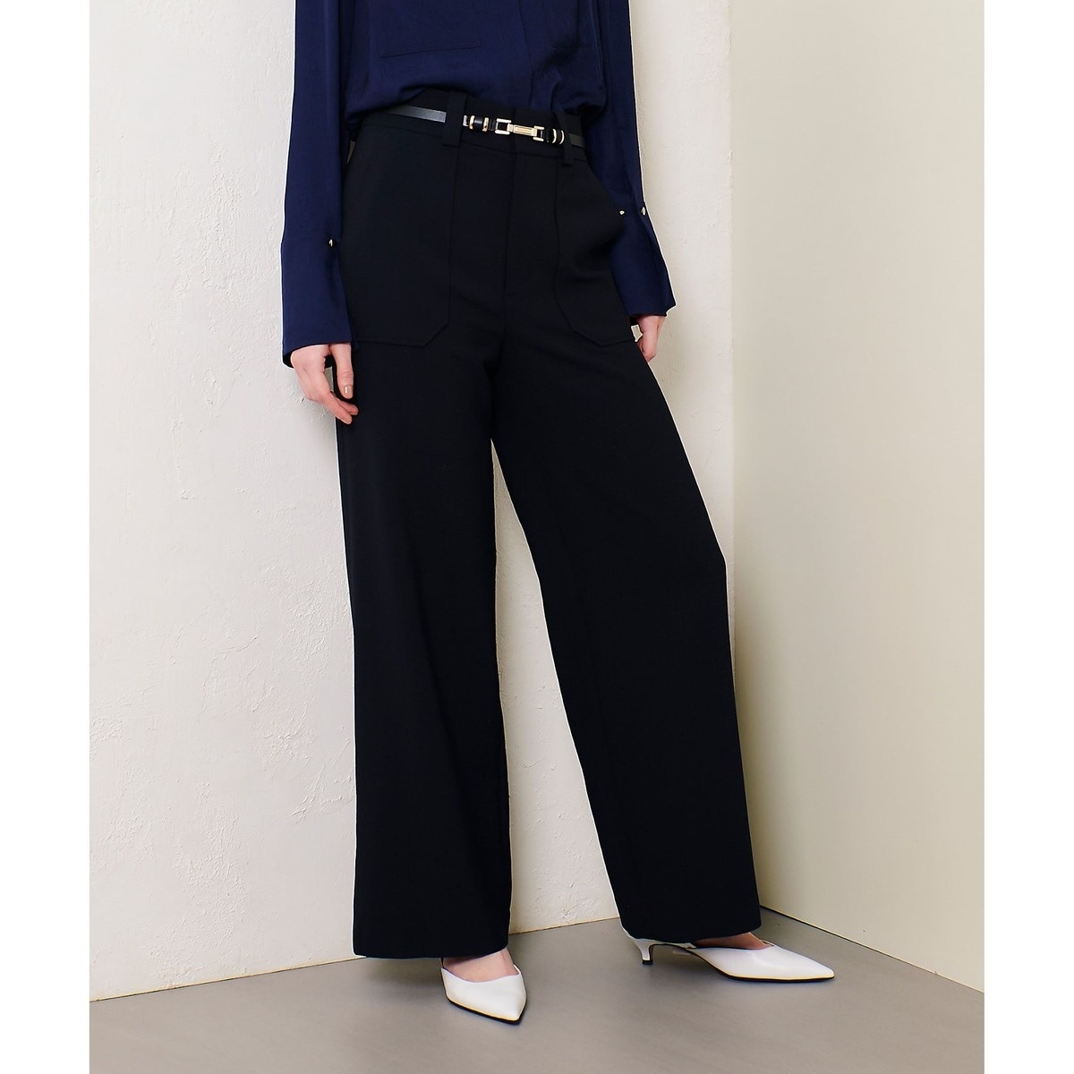 新品 ルルウィルビー ポリツイルタックパンツ ワイド アルアバイル 白 LOULOU WILLOUGHBY】ポリツイルタックパンツ|allureville