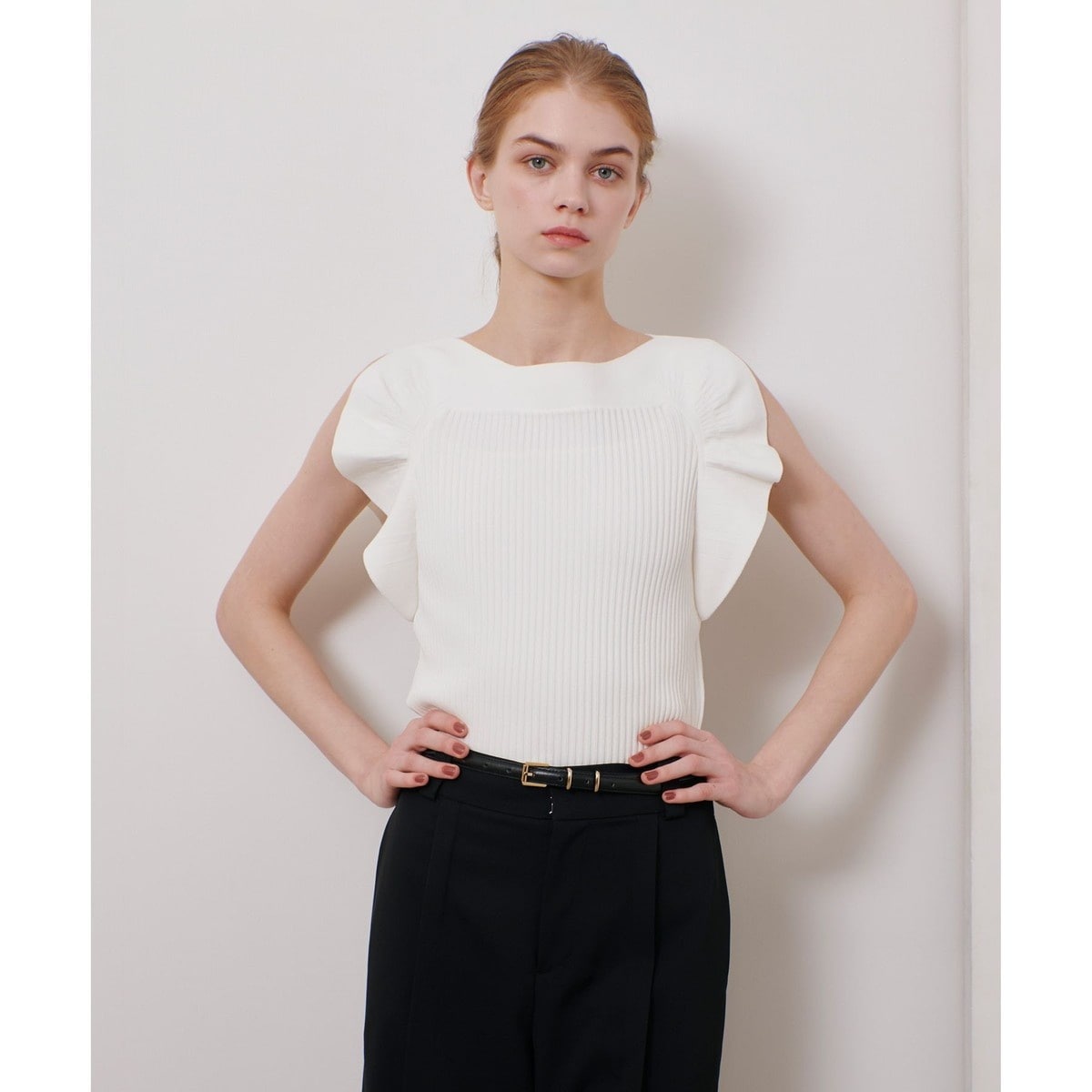 取引中極美品✨ ルル ウィルビー Vネック シャギー ニット 長袖 セーター M WEB限定】総柄シャギークルーネックニット(M ワイン): トップス