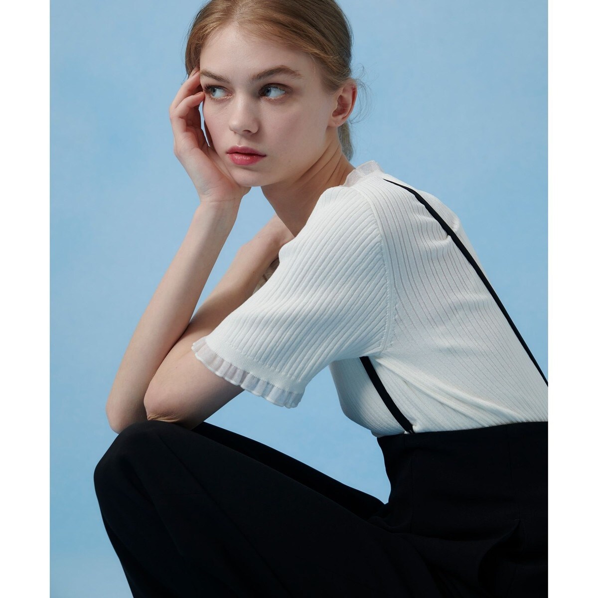 LOULOU WILLOUGHBY】ハーフチューブラーリブニット | ルルウィルビー