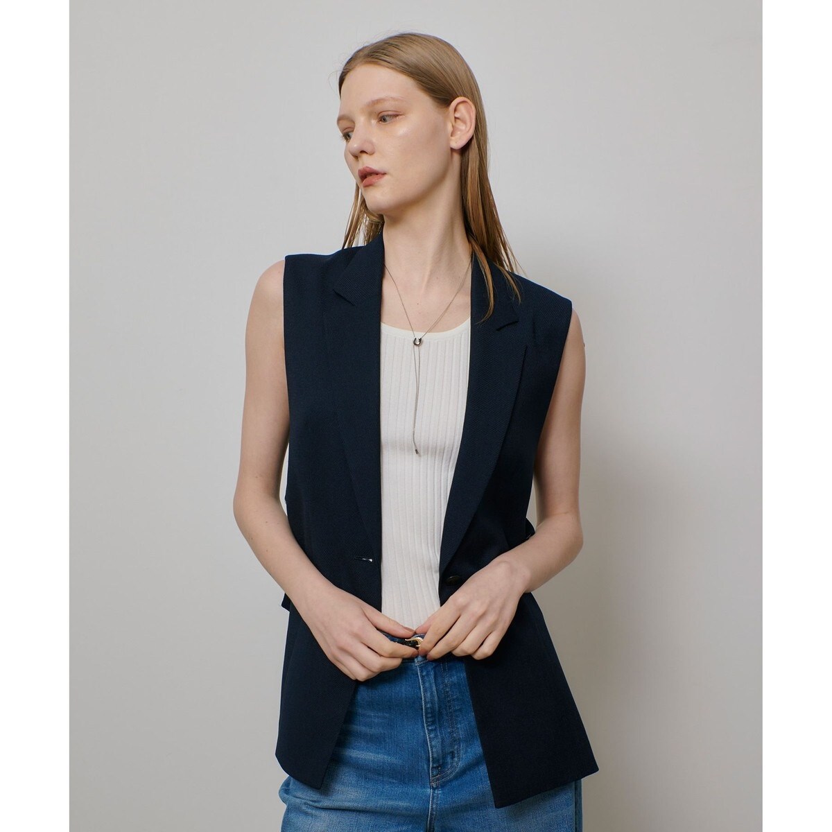 アルアバイル　レノクロスダブルジャケット　ネイビー　ルルウィルビー レノクロスダブルブレストジャケット|allureville OFFICIAL SITE