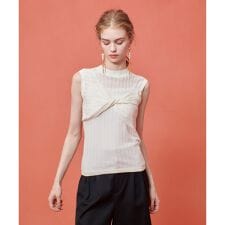 【LOULOU WILLOUGHBY】シシュウツイストリブプルオーバー