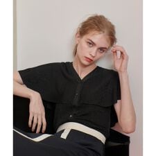 【LOULOU WILLOUGHBY】メタリックヤーンケーププルオーバー