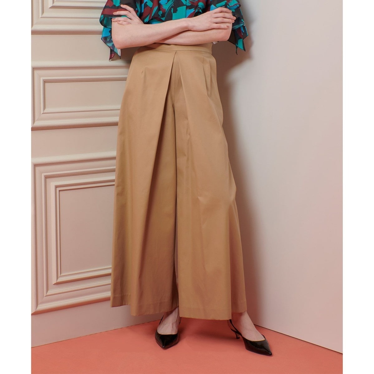 ネオンサイン テンセルワイドスラックス ベージュ ネオンサイン テンセルワイドスラックス ベージュ