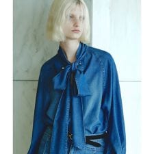 デニムボウブラウス