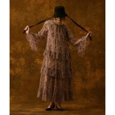 【LOULOU WILLOUGHBY】フロッキードットレースワンピース