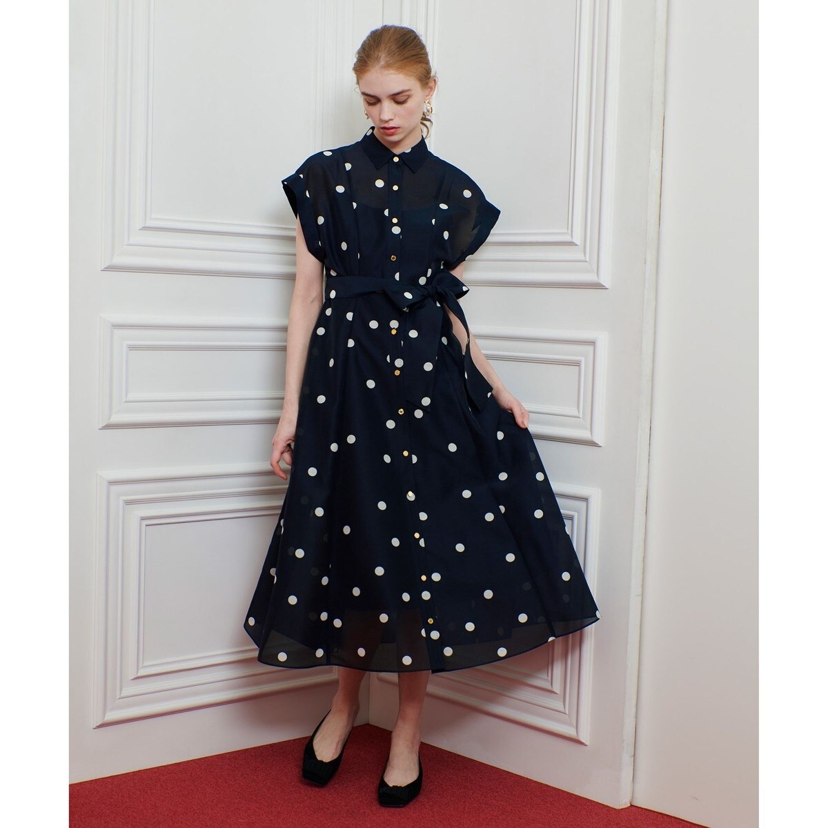 【美品】アルアバイル　ルルウィルビー メランジミニヘリンボンジレワンピース メランジミニヘリンボンジレワンピース|allureville OFFICIAL