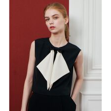 【LOULOU WILLOUGHBY】サテンリボンブラウス