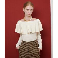 ルルウィルビー(LOULOU WILLOUGHBY)の【LOULOU WILLOUGHBY】ラッフルオフショルプルオーバー