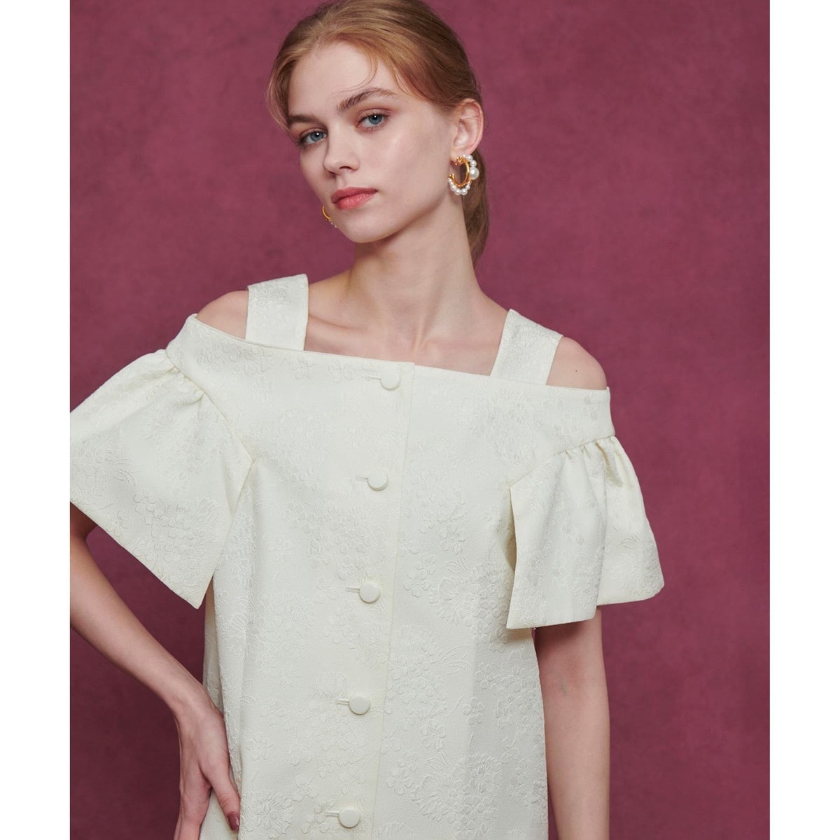 美品　ルルウィルビー　パッチワークフラワーワンピース　ロング　Aライン　花柄 美品 ルルウィルビー パッチワークフラワーワンピース ロング