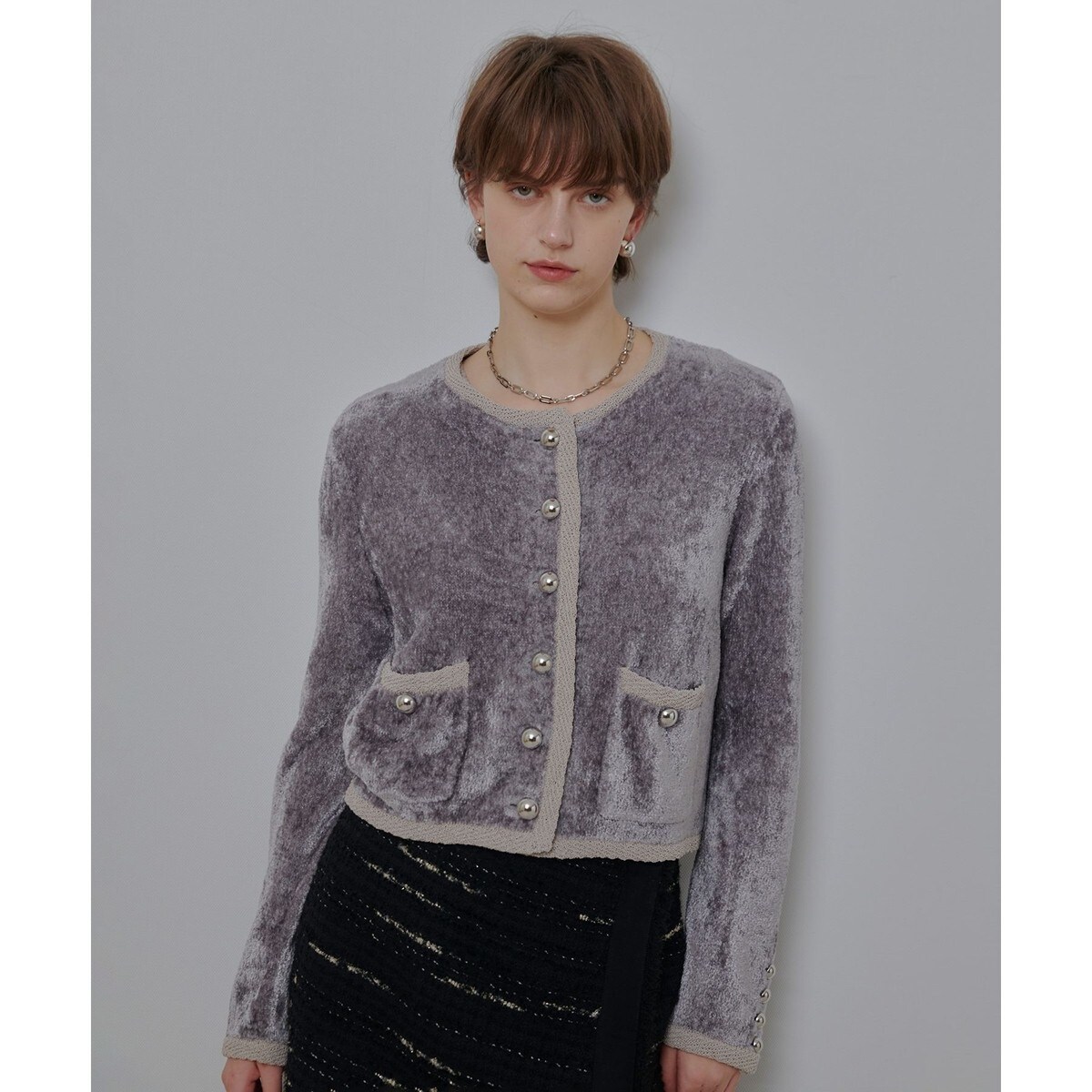 アルアバイル ルルウィルビー セミダブルガーターニットジャケット