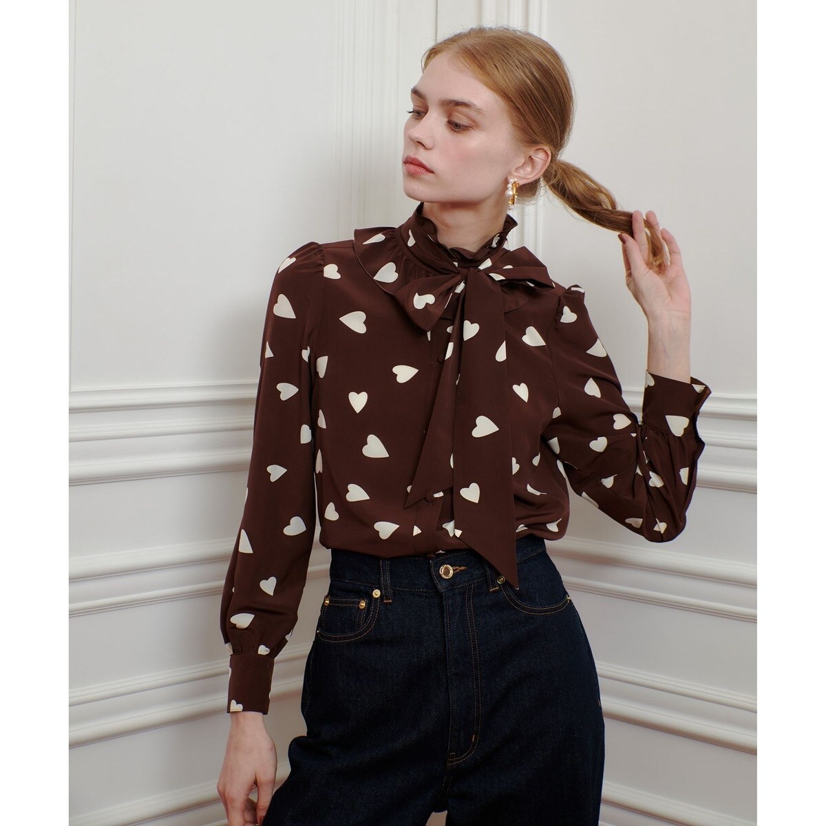 ルルウィルビー Louｌou Willoughby 長袖 ボウタイブラウス allureville｜【LOULOU WILLOUGHBY】◇デシンドットフリル
