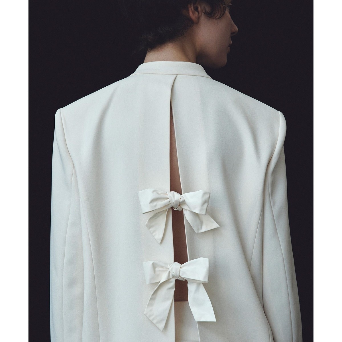 【新品未使用】アルアバイル　フリンジ ノーカラージャケット セール】スクエアツイードクルージャケット（ノーカラー