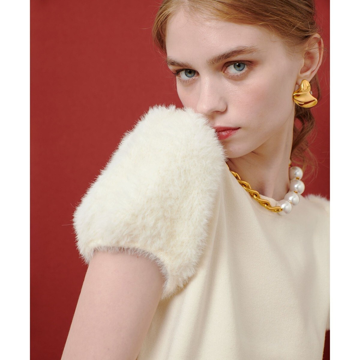 【ルルウィルビー】2 赤 ニットワンピース ロング丈 ラグラン袖 ウール生地 ルルウィルビー】2 赤 ニットワンピース ロング丈 ラグラン袖