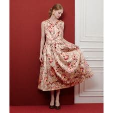 【LOULOU WILLOUGHBY】BHARAT SILK ハートネックワンピース