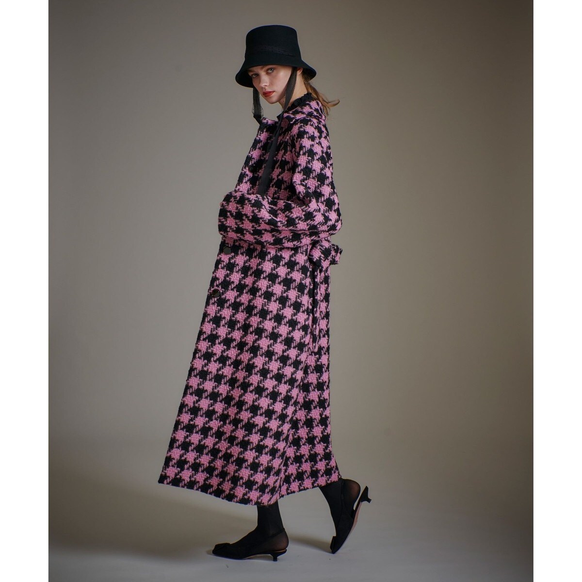 LOULOU WILLOUGHBY】ロービング千鳥ロングコート | ルルウィルビー