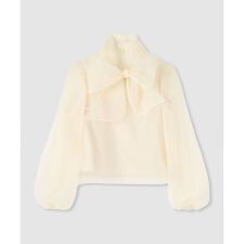 【LOULOU WILLOUGHBY】オーガンリボンブラウス