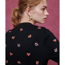 ルルウィルビー(LOULOU WILLOUGHBY)の【LOULOU WILLOUGHBY】フラワーシシュウカーディガン