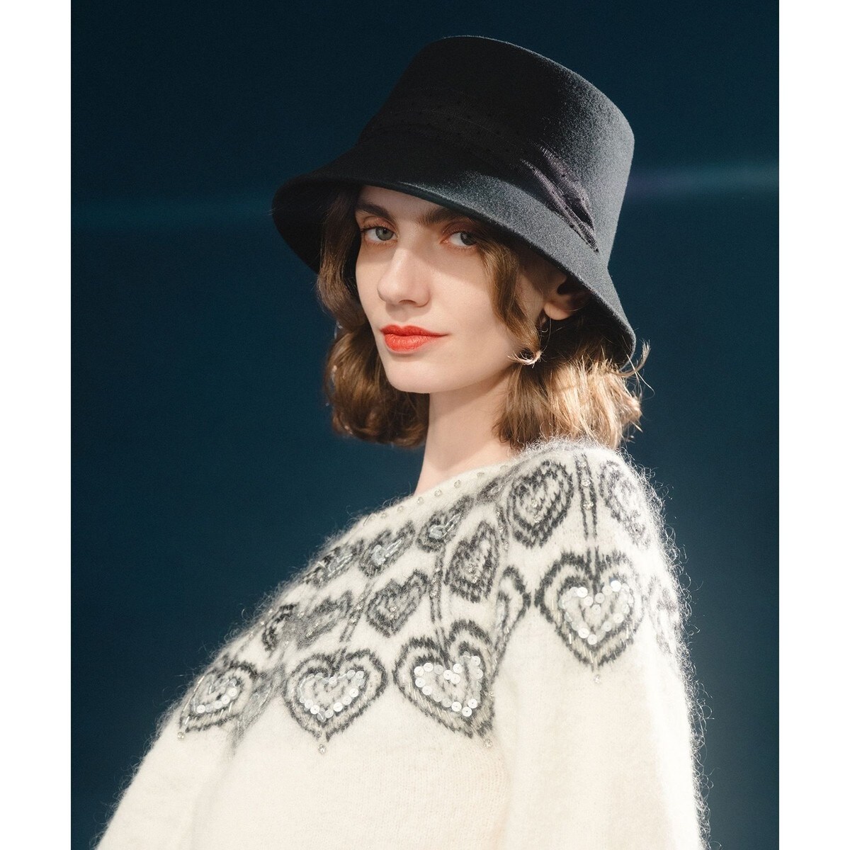 【LOULOU WILLOUGHBY】ハートJQニットブルゾン LOULOU WILLOUGHBY】ハートJQニットブルゾン | ルルウィルビー(LOULOU