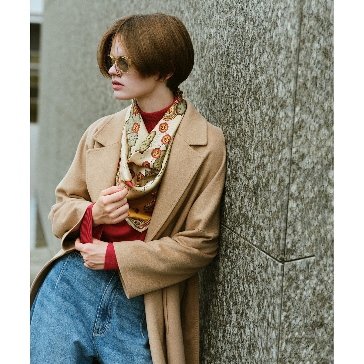 allureville アルアバイル ウールカシミヤ片畦コーディガン ベージュ