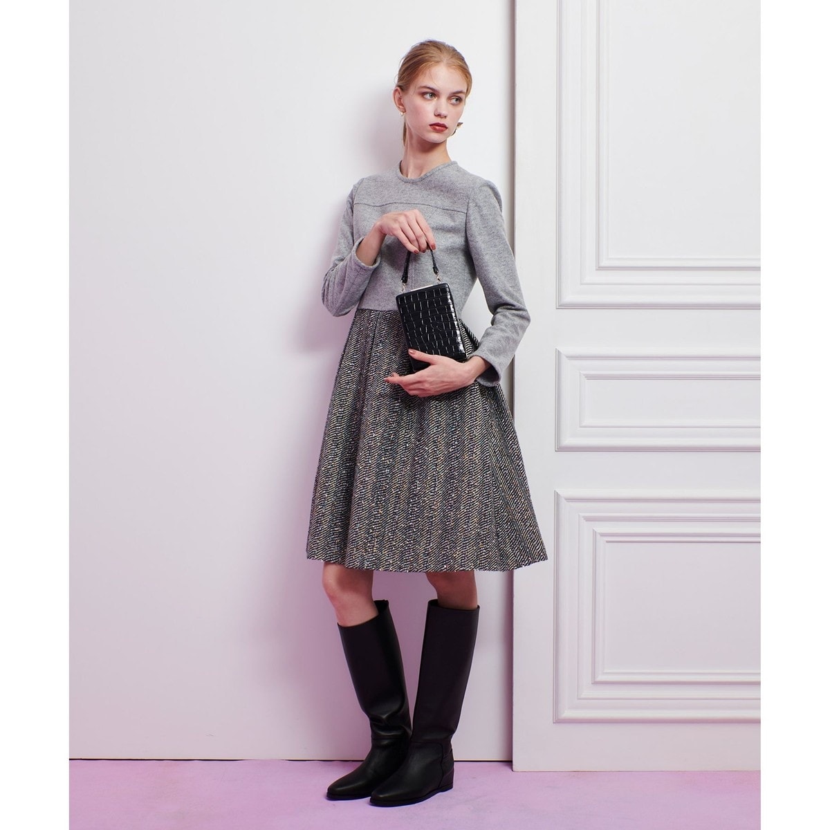 ✨美品✨定価5.2万 ルルウィルビー ピンドットブラウスワンピース