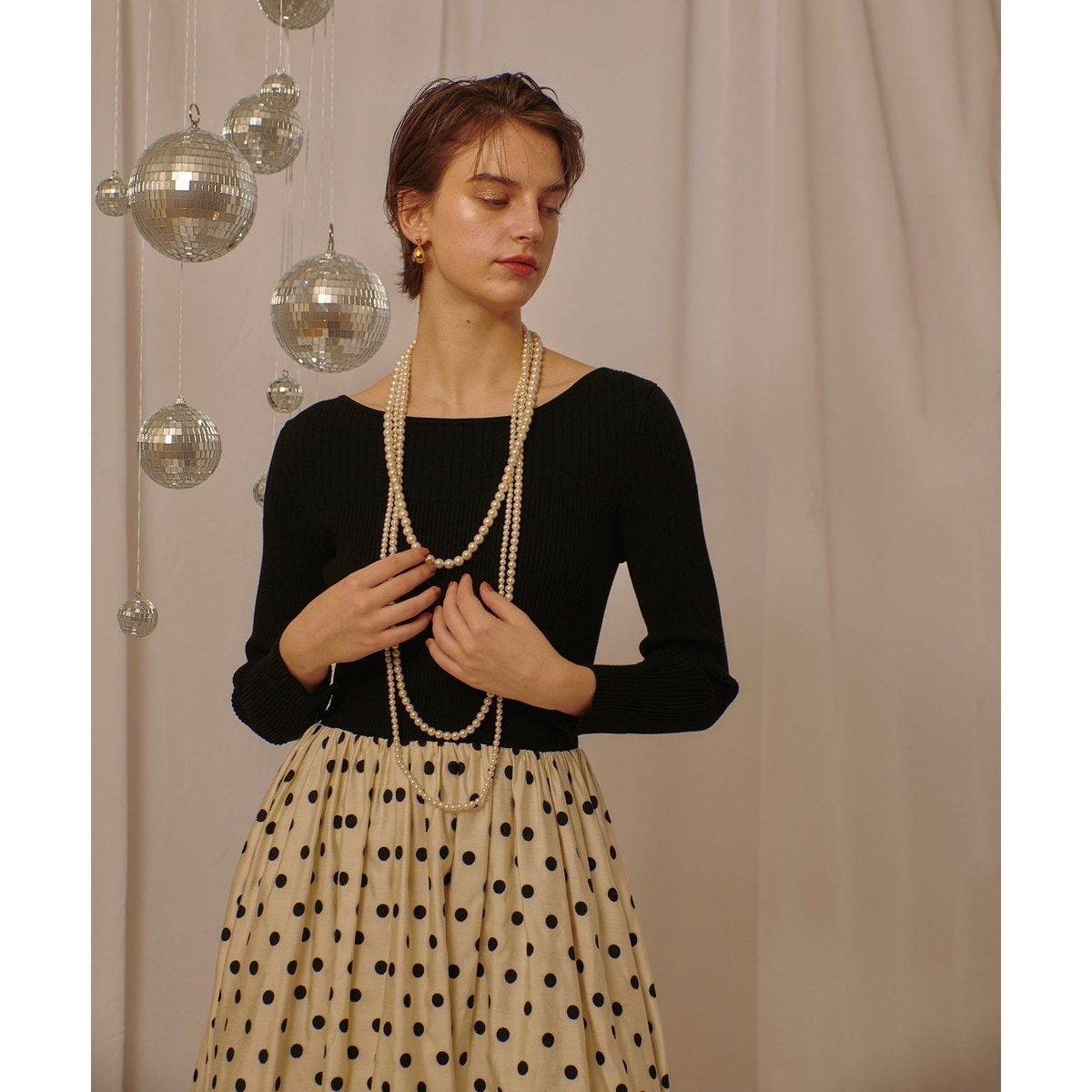 allureville×otonaMUSE】シックツイードサロペットドレス