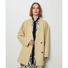 アルアバイル(allureville)のカシミヤ混リバーミドルラップコート